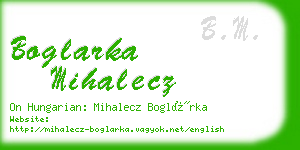 boglarka mihalecz business card